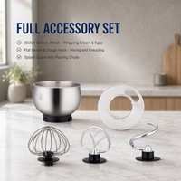 Personnalisation OEM/ODM, batteur sur socle électrique 3L, 700W, bol en acier inoxydable, 6 vitesses, mélangeur à pâte pour la cuisine à domicile avec protection anti-éclaboussures