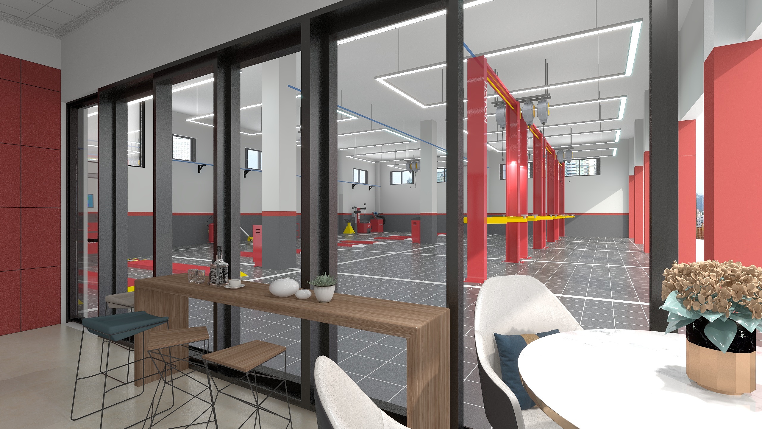 Design car workshop and provide full set equipment and on line install support