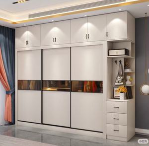 <span class=keywords><strong>Armoire</strong></span> au design moderne <span class=keywords><strong>avec</strong></span> coiffeuse, portes coulissantes en MDF, espace de suspension, écologique, assemblée, pour chambre de villa - Product Image 4