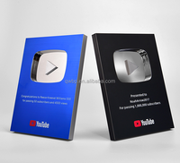 1 Botón de Play de YouTube Promocional, Placas de Aluminio de YouTube, Trofeos y Placas de YouTube al por Mayor