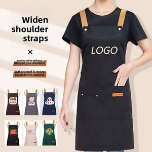 Tabliers sans manches en coton tissé, écologiques, durables et lavables, avec logo publicitaire, couleur/taille personnalisables, 1 à 4 poches - Product Image 2