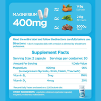Kompleks Magnesium Herbal Berkualitas Tinggi untuk Kesehatan Otot & Saraf Vitamin B6 & D3 Bebas Gluten untuk Dewasa