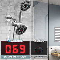 Robinet thermostatique en nickel brossé, mitigeur mural en laiton, douche de salle de bain moderne à effet pluie encastré