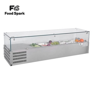 Contenedores de Acero Inoxidable para Barra de Ensaladas, Refrigerador Exhibidor para Barra de Ensaladas/Baño María Frío para Restaurantes Buffet - Product Image 6