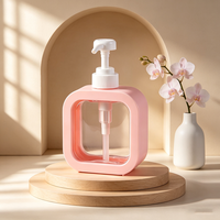 Pulvérisateur à pompe rechargeable sécurisé pour enfants, bouteille carrée transparente en PET de 300 ml/500 ml pour gel douche bébé et désinfectant pour les mains pour enfants