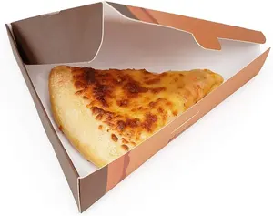 Özel Logo yağ geçirmez üçgen restoran Pizza kutusu tek dilim Pizza kutusu