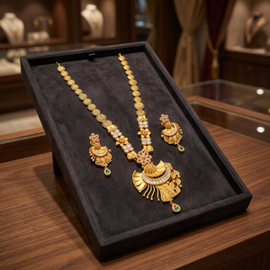 Classic <b>Gold</b> Religious <b>Jewelry</b> <b>Set</b> with Flower Design Necklace Earrings for Women's Engagement Gift Wedding Fine <b>Jewelry</b> - Product Image 1
