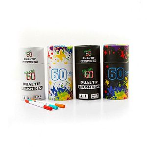 Lot de 60 stylos pinceaux à double embout pour aquarelle, en tube cylindrique, pour le dessin des enfants, marqueurs artistiques, prix d'usine - Product Image 2