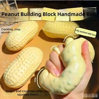 Balle anti-stress en caoutchouc en forme d'arachide, bloc de construction DIY, jouet créatif et original à rebond lent, gadget de décompression