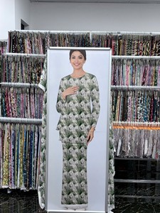 Tela brocada con textura de rosas, 100% poliéster (tela jacquard), estampado de Malasia, tela estampada personalizada para ropa de mujer - Product Image 4