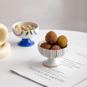 Cuenco de cerámica de tamaño pequeño con soporte para mesa, comida <span class=keywords><strong>Desl</strong></span>, aperitivos, dulces, bodas, Hotel, restaurante, decoración del hogar - Product Image 3