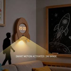 <span class=keywords><strong>Reloj</strong></span> <span class=keywords><strong>de</strong></span> Pared Digital Moderno con Sensor <span class=keywords><strong>de</strong></span> Movimiento Inteligente, Luz Nocturna Recargable <span class=keywords><strong>de</strong></span> Madera para Decoración <span class=keywords><strong>de</strong></span> Dormitorio y Oficina en Casa - Product Image 2