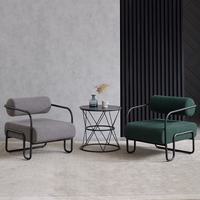 Nouveau best-seller Design minimaliste Fauteuil canapé simple en fer pour salon décontracté en velours teddy
