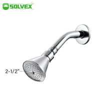 Set Shower SOLVEX Zinc 2-1/2 inci 3-1/2 inci, Kepala Shower dengan Lengan Logam, Penutup Baja Anti Karat, Permukaan Berlapis Krom, untuk Kamar Mandi Hotel