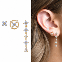 ZUOLA Boucles d'oreilles clous en gros plaqué or 18 carats, ensemble de bijoux empilables, fabricant OEM de boucles d'oreilles pour marques