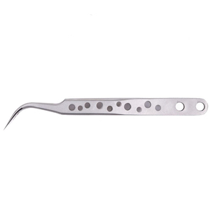 Pinzas para Pestañas con Puntas de Fibra, Marca Privada, Agarre de Diamante Personalizado, Pinzas Rectas para Volumen con Punta de Fibra para Profesionales - Product Image 1