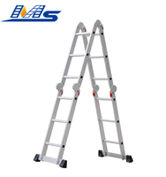 Escabeau pliant multifonction en aluminium léger 4*3 et 12 marches avec plateforme de sécurité