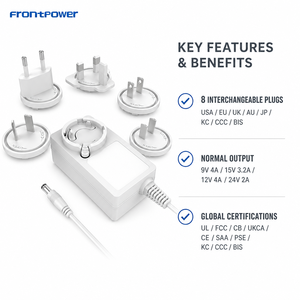 Adaptateur interchangeable 9V 4A 12V 3A 24V 2A avec prise US EU UK AU amovible, conforme aux normes EN62368/61558 UL CE GS SAA KC <span class=keywords><strong>PSE</strong></span> BIS CB - Product Image 2