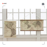 Mapa del Mundo en Miniatura para Colgar en la Pared, Modelo para Casa de Muñecas en Miniatura 1:12, Accesorios para Regalos Promocionales