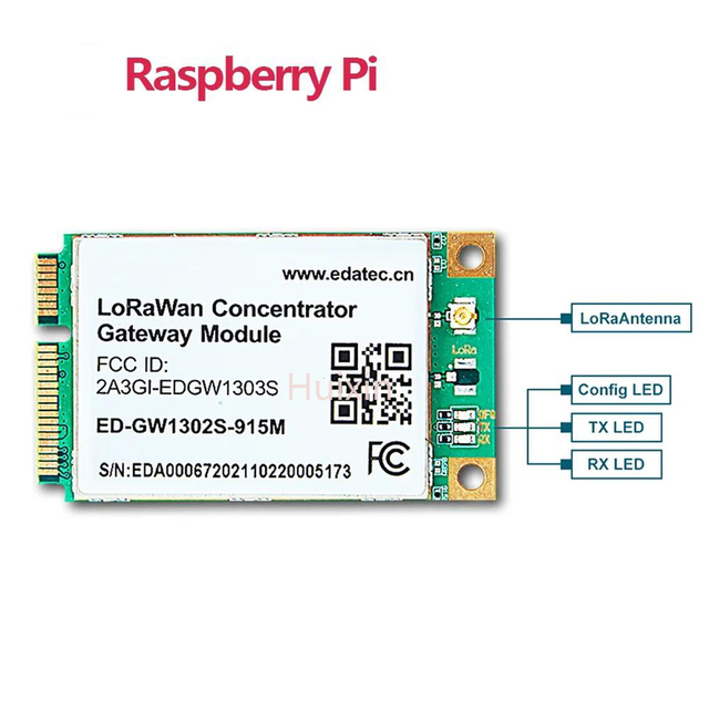 EDATEC-GW1302S LoRaWAN Gateway US915,Powered By Semtech SX1302 Baseband Processor,Sensitivity With SX1250 TX/RX Front-end