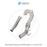 Untuk Golf 7/7.5 MK7/MK7.5 GTI 2.0T knalpot Downpipe aliran bebas sistem knalpot mobil terbuat dari baja tahan karat 304 tahan lama