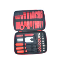 Kit d'outils de démontage pour garnitures de portières de voiture, panneaux de tableau de bord, joints audio et garnitures intérieures, avec pince à clips et outil de levier
