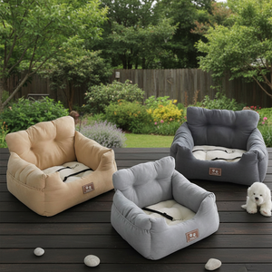 Siège auto rehausseur double usage pour animaux de compagnie en coton et velours pour chats et chiens, utilisation à domicile - Product Image 6