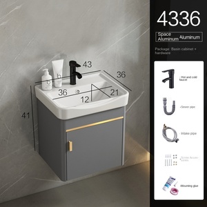 Espace aluminium nid d'abeille salle de bain armoire lavabo armoire combinaison salle de bain céramique lavabo balcon lavabo - Product Image 6