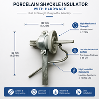 Isolateur de suspension en porcelaine à disque XDP-70C 70kN pour câble de terre aérien, isolateur haute tension pour câble électrique