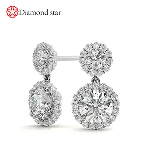 women luxury Diamond earring 8K 10K 14K 18K White Gold IGI GIA lab diamond earring EG color Lab Grown Diamond Earring wholesales