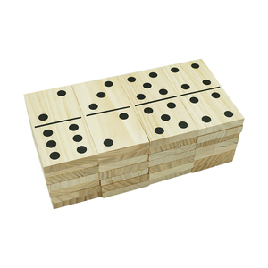 6 pouces Double Six dominos géants en bois 28 pièces ensemble avec sac Jumbo en bois naturel noir chiffres enfants adultes jeux de plein air - Product Image 2