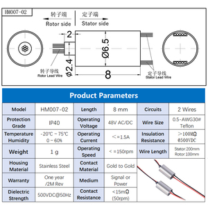Vòng trượt Mini 2 Dây OD 6.5mm hiện tại 1A dài 8mm cho đèn Led và máy ảnh xoay 360 độ - Product Image 3