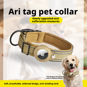 Collares Acolchados <span class=keywords><strong>de</strong></span> Neopreno Cómodos para Mascotas, Collar <span class=keywords><strong>de</strong></span> Nailon Ajustable y Suave para Perros, Collar Reflectante para Perros con Soporte para <span class=keywords><strong>Airtag</strong></span> - Product Image 1