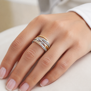 Anello Geometrico a Linee per Donne, Elegante Gioiello da Dito alla Moda - Product Image 2