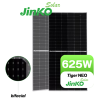 Panel Surya Mono PV Modul Jinko 600-625W Premium Teknologi Baru Tipe-N TOPCon Bifacial Kaca Ganda untuk Proyek Surya Industri