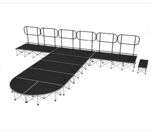 ESI Plataforma Elevadora de Aluminio con Altura Ajustable, Capacidad de Carga de 500kg, Diseño Modular Portátil para Eventos, 12 Pulgadas - Product Image 3