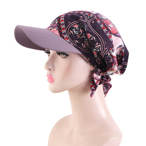 Casquette de baseball pour femme à imprimé léopard, avec visière et bandana, protection solaire extérieure, idéale pour l'été - Product Image 5