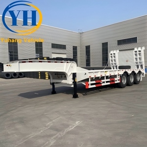 Remorque surbaissée à trois essieux de bonne qualité, 50 tonnes, à <span class=keywords><strong>vendre</strong></span> |   Essieu de marque Fuwa, réputé |   Fournisseur de remorques à plateau semi-remorque à 3 essieux - Product Image 2
