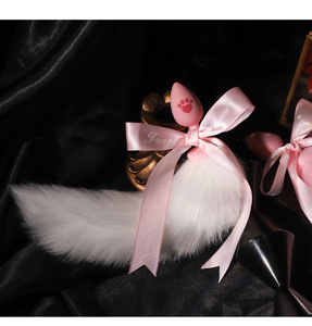 Waterproof for Women Anal <strong>Plug</strong> Butt <strong>Plug</strong> Silicone <strong>Cat</strong> Paw Bow Tail - Product Image 2