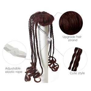 Nouvelle Perruque <span class=keywords><strong>pour</strong></span> Chat, Coiffe Tressée avec Chignons, Style 'Mignon et Original', <span class=keywords><strong>pour</strong></span> Costume de Fête Ludique, Accessoire Capillaire Personnalisable en Fil Haute Température - Product Image 2
