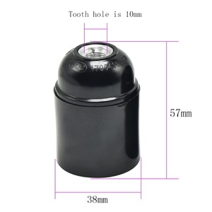 Portalámparas Decorativo Industrial de Baquelita Negro Sin Interruptor, E27 E14 - Product Image 2