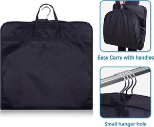 Sac de vêtement léger de luxe noir écologique réutilisable pour housse de costume Vente en gros Logo personnalisé Sac de vêtement pour housse de costume avec fermeture éclair - Product Image 3