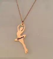 Neues Design Dance Girl Halsketten Schmuck 18 Karat vergoldete Ballett tänzer Charm Halskette für Frauen