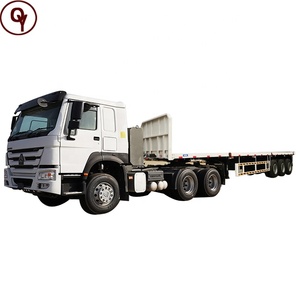 Nhà Máy Giá HOWO A7 Trailer <span class=keywords><strong>Chassis</strong></span> 20ft 40ft <span class=keywords><strong>container</strong></span> mang theo giường phẳng phẳng Trailer bán để bán - Product Image 6