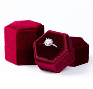 Hot Selling Hexagon Velvet <b>Ring</b> <b>Box</b> for Wedding Engagement Jewelry Gift Packaging Wholesale Custom Jewelry <b>Box</b> - Product Image 4