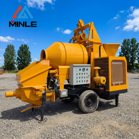 Bétonnière électrique à moteur diesel MINLE avec pompe 15m3/h Haute efficacité Mobile pour les travaux de construction rurale et les petits projets routiers