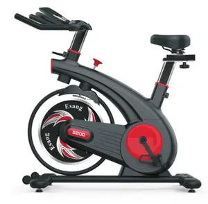 Eqi exercício 46 lbs volante spin de bicicleta, com ciclo de revolução para cardio, treino, mecanismo de resistência manual ajustável