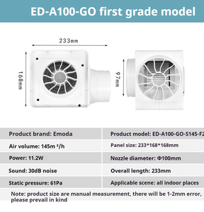 Toyon 4" 6" 8" 200mm AC 220V ventiladores de ventilação do banheiro ventilador axial - Product Image 3
