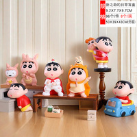 Vente chaude Shin Chan Anime dessin animé figurine jouet 6 Styles modèle décorations en plastique en gros Collection promotionnelle