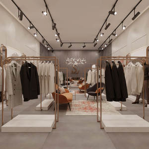 Soporte de exhibición de ropa con logotipo personalizado Tienda de ropa de moda Estante de exhibición de metal Estantes de exhibición de <span class=keywords><strong>boutique</strong></span> de madera - Product Image 1